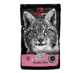 Šlapias kačių maistas Alpha Spirit Mousse, kumpis, 0.085 kg