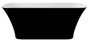 Vonia, laisvai pastatoma Besco Assos S-Line Black&White Matt, 160 cm x 70 cm x 59 cm, stačiakampis, balta sp./juoda sp.