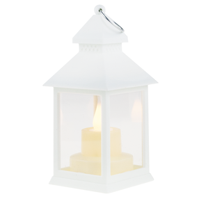 Dekorācija, ar iebūvētu led apgaismojumu ''Laterna'' ar LED apgaismojumu, 14 cm, 6.4 cm, balta krās.
