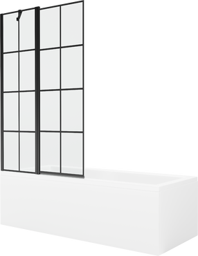 Vonia su sienele, laisvai pastatoma Mexen Cubik, 150 cm x 70 cm x 40 cm, stačiakampis, skaidri sp./balta sp.
