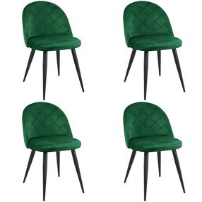 Kėdžių rinkinys Akord SJ.077, matinė, žalia, 43 cm x 46 cm x 77 cm, 4 vnt.