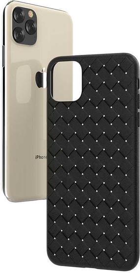 Telefono dėklas Devia Woven Pattern Design Soft, juoda sp., Apple