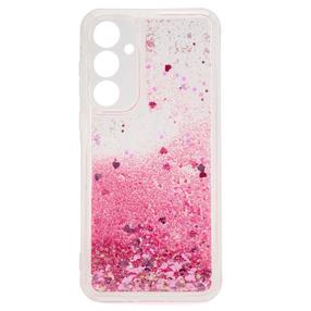 iLike Силиконовый Чехол с водой и блестками для Samsung Galaxy A35 5G (A356E) (A356B) Розовый