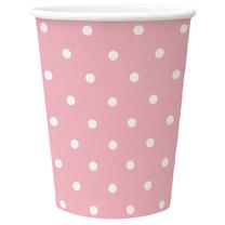 Vienkartiniai puodeliai PAW Pink Dots, 250 ml, 8 vnt.
