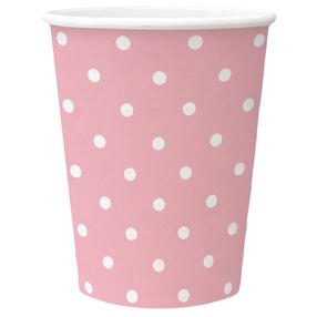 Vienkartiniai puodeliai PAW Pink Dots, 250 ml, 8 vnt.