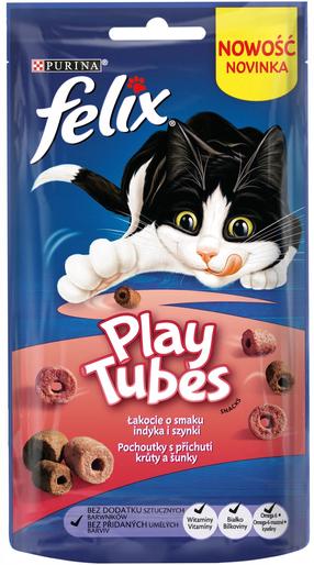 Kārumi kaķiem Felix Play Tubes Turkey & Ham, tītara gaļa, 0.05 kg