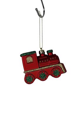Eglutės žaisliukas Christmas Touch Train, raudona sp., 9.5 cm, plastikas