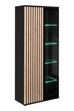 Vitrina ASM Cameron, ruda sp./juoda sp., 40 cm x 80 cm x 192 cm