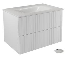 Vonios spintelė su praustuvu Besco Akya Linea, balta sp./chromo sp., 52.5 cm x 76 cm x 50.7 cm