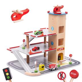 Автомобильная стоянка Lulilo Wooden Parking City Garage 10669682, многоцветный