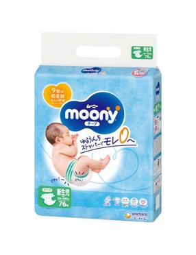 Mähkmed Moony Airfit, 0 suurus, 1 - 5 kg, 76 tk