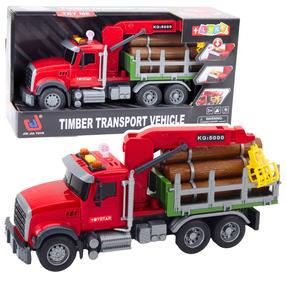 Игрушечный кран Lean Toys Timber, 1:14, красный цв./зеленый цв.