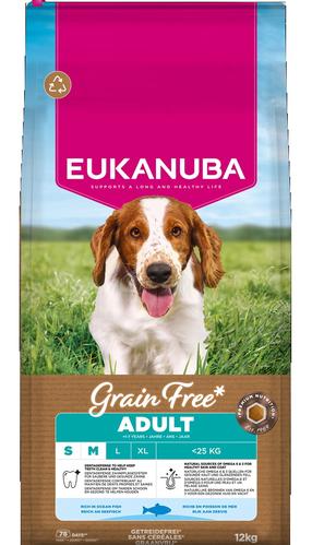Sausas šunų maistas Eukanuba Grain Free, žuvis, 12 kg