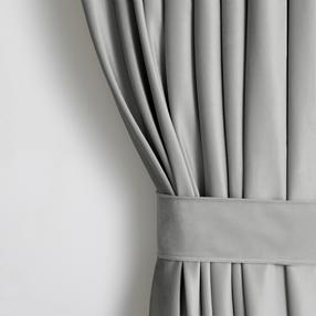 Naktinė užuolaida, su raiščiu Restilo Velvet Pleat, sidabro sp., 140 cm x 245 cm