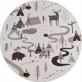 Kilimas vidaus Ayyildiz Coco Forest Adventure, pilka sp./ruda sp./smėlio sp., 160 cm x 160 cm