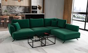 Kampinė sofa Larde Lukso 35, tamsiai žalia sp., dešininė, 191 x 276 cm x 90 cm
