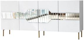 Konsoles galds Kalune Design Milan, zelta krās./balta krās., 180 cm x 40 cm x 80 cm
