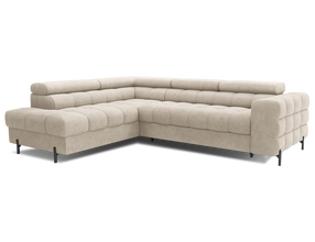 Kampinė sofa - lova Ferucce, smėlio sp., kairinė, 200 x 276 cm x 93 cm