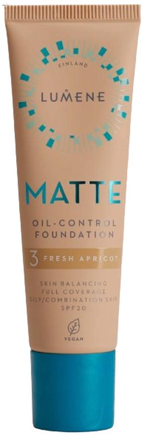 Жидкая основа для макияжа Lumene Matte Oil-Control, SPF 20, 3 fresh apricot, 30 мл