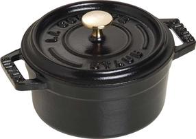 Emalēts čuguna katls Staub Mini Cocotte 40500-101-0, Ø10 cm, 0.25 l, melns krās.