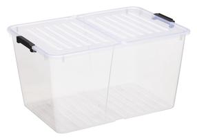 Uzglabāšanas kaste ar vāku Plast Team, 50 l, caurspīdīga krās., 56.7 x 39.6 x 30.6 cm