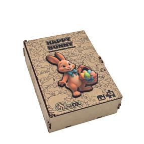 Деревянный пазл PuzzleOK Bunny With Eggs, 19 см x 14 см, 53 шт., многоцветный