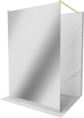 Dušo sienelė Mexen Kioto Walk-in, 130 cm x 200 cm, brushed gold sp./grūdintas