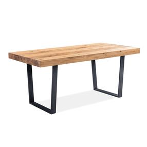 Valgomojo stalas Home4you Byron, ąžuolo sp./juoda sp., 190 cm x 100 cm x 76 cm