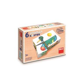 Деревянный кирпич, пазл Dino K-1801 Duck, многоцветный, 6 шт.