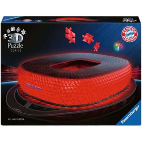 3D dėlionė Ravensburger Allianz Arena, 46.6 cm x 35.5 cm, 216 vnt., raudona sp.