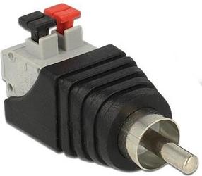 Адаптер Delock RCA - 2-Pin-Terminalblock RCA male, 2-Pin-Terminalblock, черный цв.