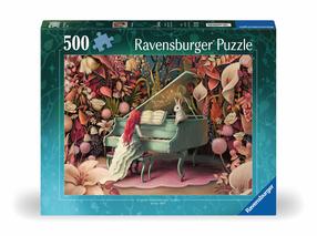 Dėlionė Ravensburger Rabbit On A Piano, 36 cm x 49 cm, 500 vnt., įvairių spalvų