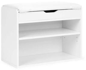 Suoliukas su batų lentyna ModernHome, balta sp., 60 cm x 30 cm x 47 cm