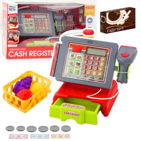 Veikala rotaļlietas, kases aparāts un iepirkumu grozs Lean Toys, daudzkrāsaina