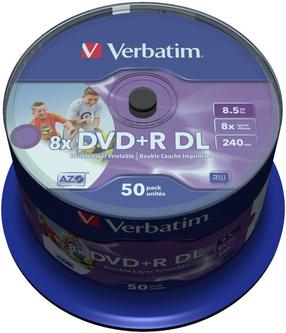 Ierakstāms kompaktdisks Verbatim, 8.5 GB, 50gab.
