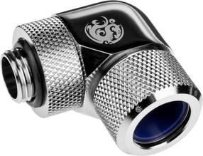 Pāreja BitsPower Silver Shining Advanced Rotary G1/4" 90-Degree Multi-Link Adapter For OD 14MM, sudraba krās.