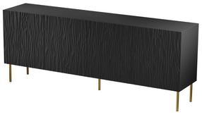 Komoda Jungle 190, juoda sp., 74.5 cm x 190 cm x 42 cm