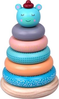 Medinė piramidė Barbo Toys Forest Friends, 18 cm, įvairių spalvų, 7 vnt.