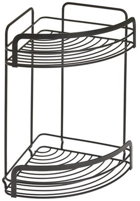 2-х ярусная угловая полка для душа Metaltex Origin Lava, 20 см x 30 см x 20 см, черный цв.