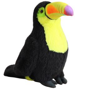 Mīkstā rotaļlieta papagaiļi Toucan, melna krās./dzeltena krās., 30 cm