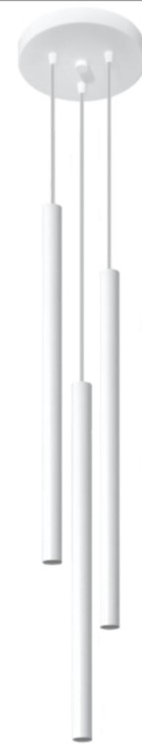Lampa karināms Sollux Pastelo 3P, G9, 3 x 40 W, balta krās. / balta krās.