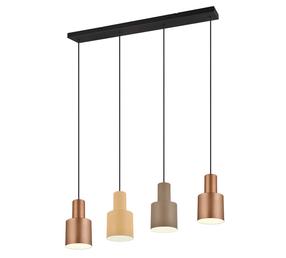 Valgusti rippuv Trio Agudo 319400417, E27, 4 x 40 W, mitmevärviline / must v.
