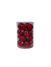 Eglutės žaisliukas Christmas Touch, raudona sp., 4 cm, plastikas, 16 vnt.