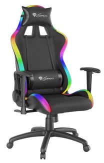 Spēļu krēsls Natec Trit 500 RGB NFG-1576, melna krās. Prece ar bojātu iepakojumu.