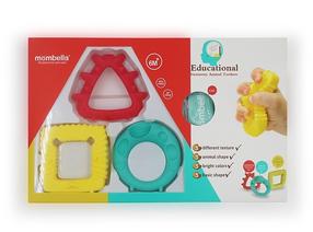 Прорезыватель Mombella Geometry Animals, многоцветный, 3 шт.