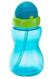 Vaikiška gertuvė Canpol Babies Sport Cup Filp-Top Silicon Straw, 270 ml, 1 m., plastikas/silikonas, mėlyna sp.