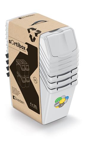 Āra atkritumu tvertne Prosperplast Sortibox, pelēka, 4x25 l