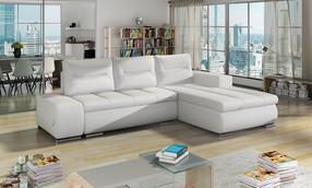 Kampinė sofa Ottavio Soft 17, balta sp., dešininė, 180 x 275 cm x 85 cm