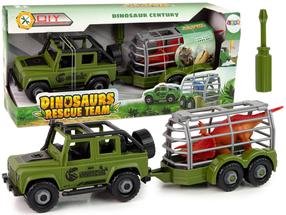  Игрушечный автомобильный набор с динозаврами Lean Toys Dinosaurs Rescue Team, зеленый цв.