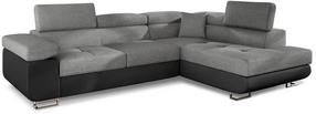 Kampinė sofa Anton Sawana 21, Soft 11, juoda sp./pilka sp., dešininė, 202 x 275 cm x 90 cm